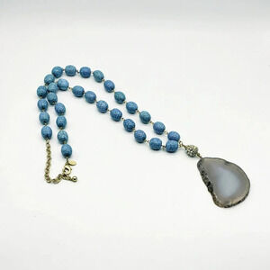 Chico's Agate Slice Necklace